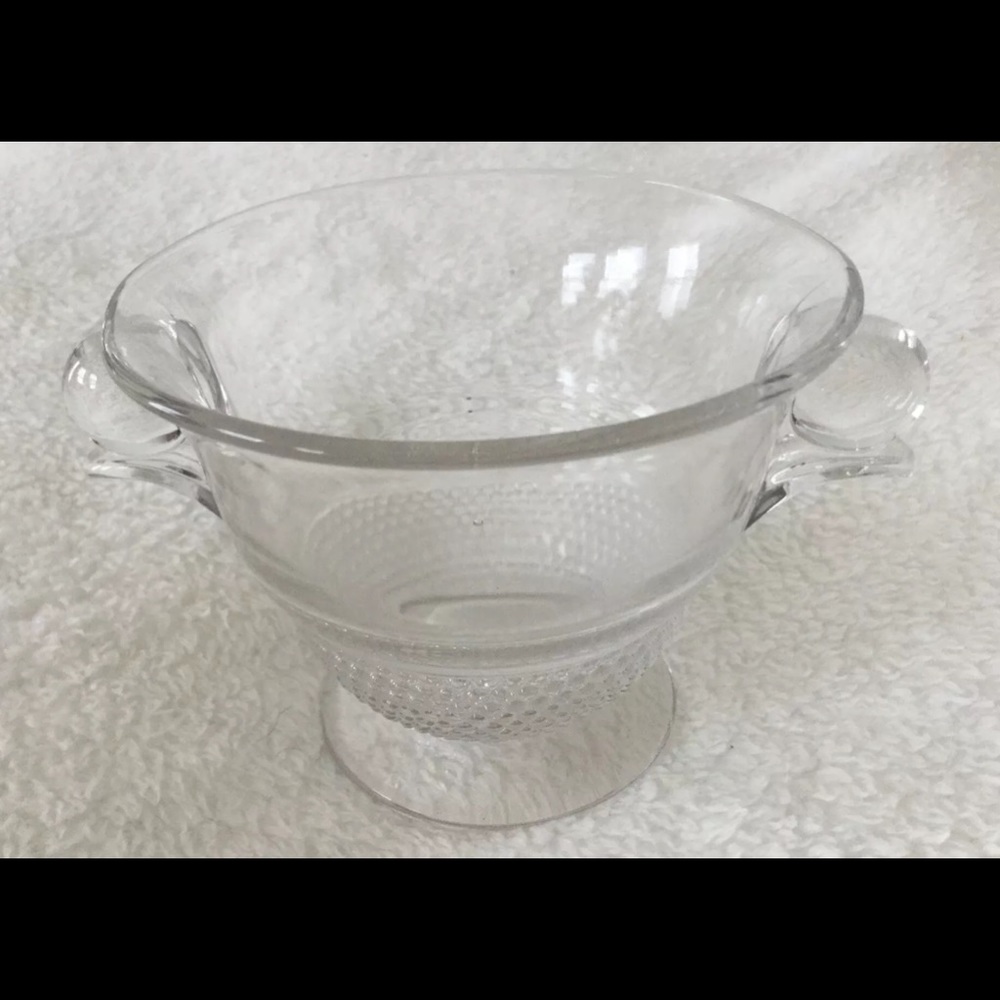DUNCAN MILLER Crystal Sugar Bowl Teardrop Clear